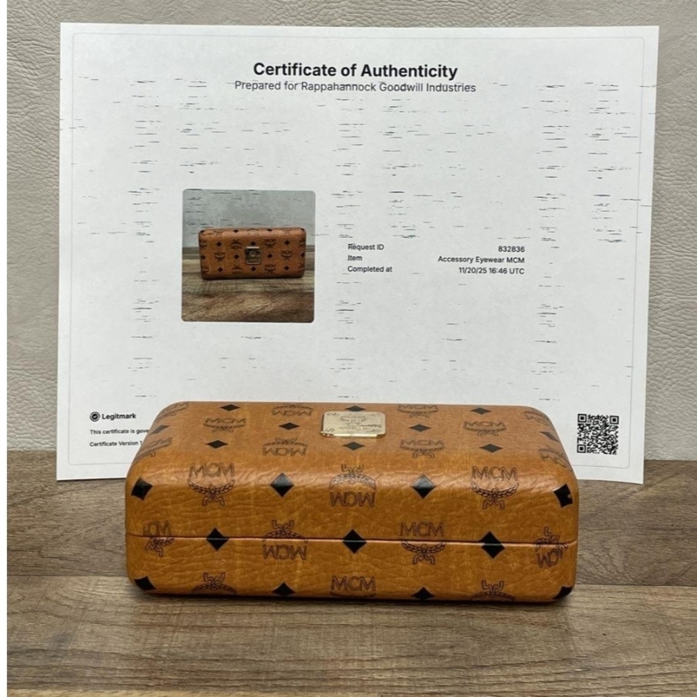 Authentic MCM Eyewear Case – Cognac Diamond Pattern, COA EuC
